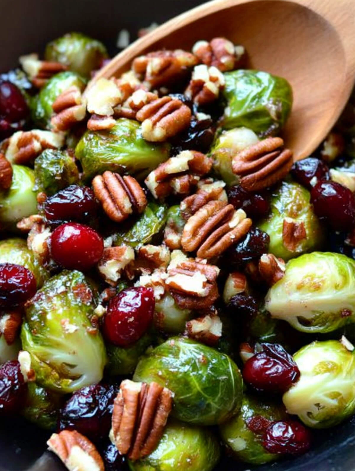 Brussels Sprouts with Cranberries and Pecans recipe