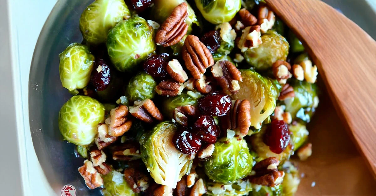 Brussels Sprouts with Cranberries and Pecans