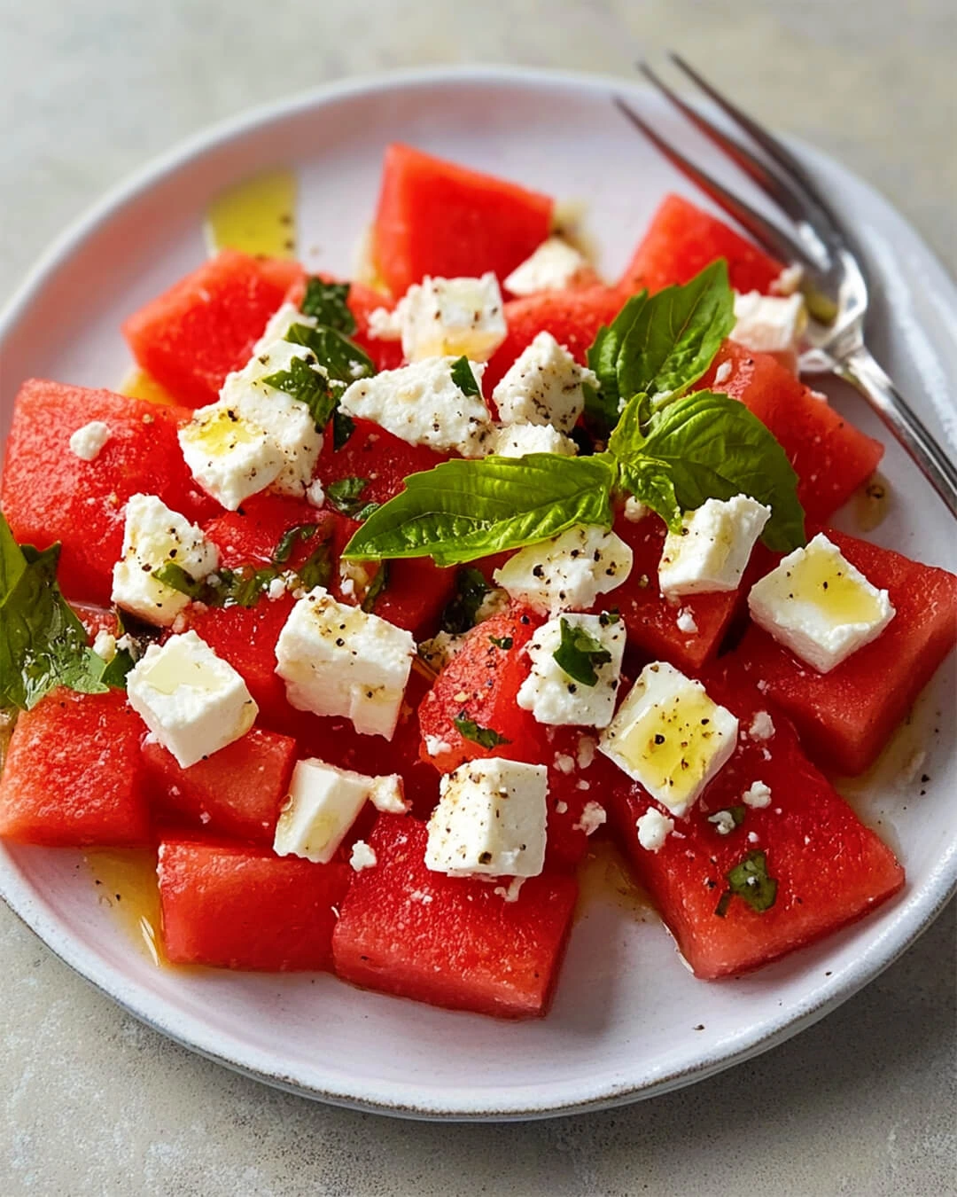 Refreshing Basil Watermelon Feta Salad How to Make Basil Watermelon Feta Salad