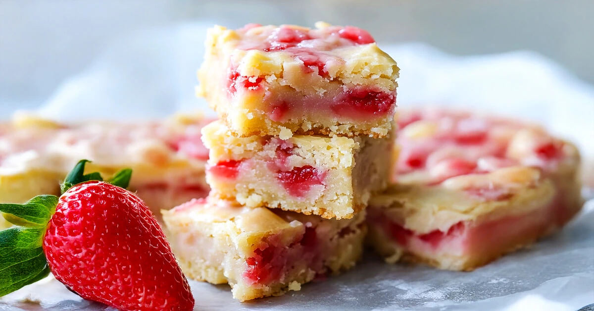 Strawberry Lemon Blondies Recipe