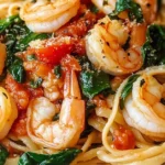 Tomato Spinach Shrimp Pasta