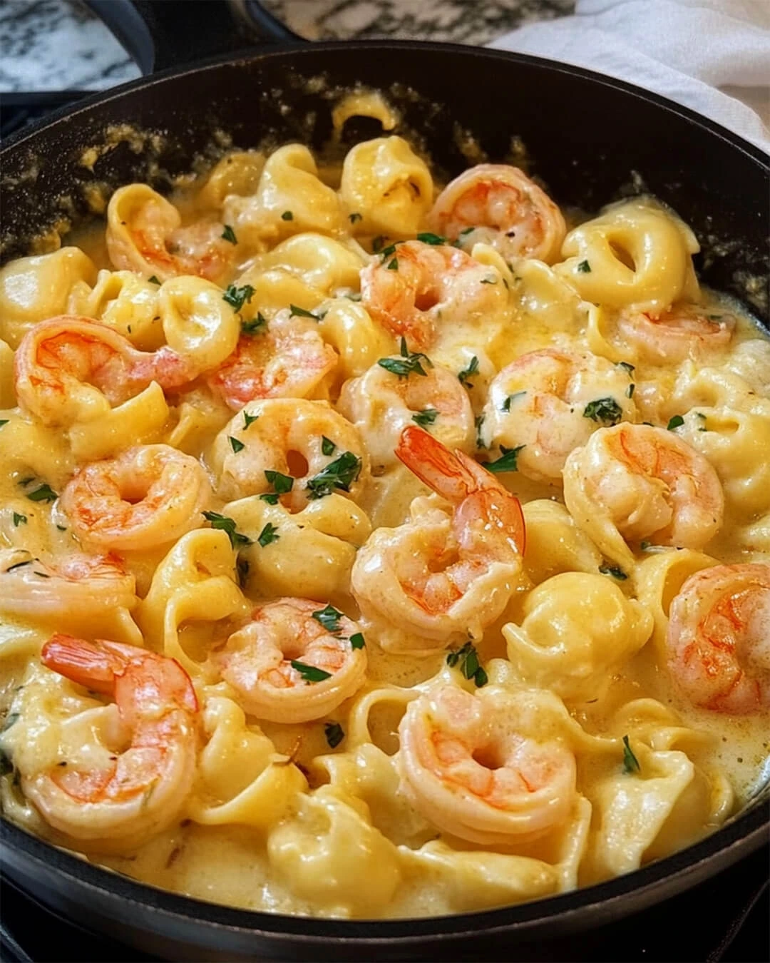 Easy Shrimp Tortellini Alfredo Skillet Why Youll Love This Shrimp Tortellini Alfredo Skillet