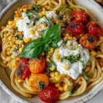 Creamy Sweet Corn Pasta with Basil and Cherry Tomatoes Creamy Sweet Corn Pasta with Basil and Cherry Tomatoes