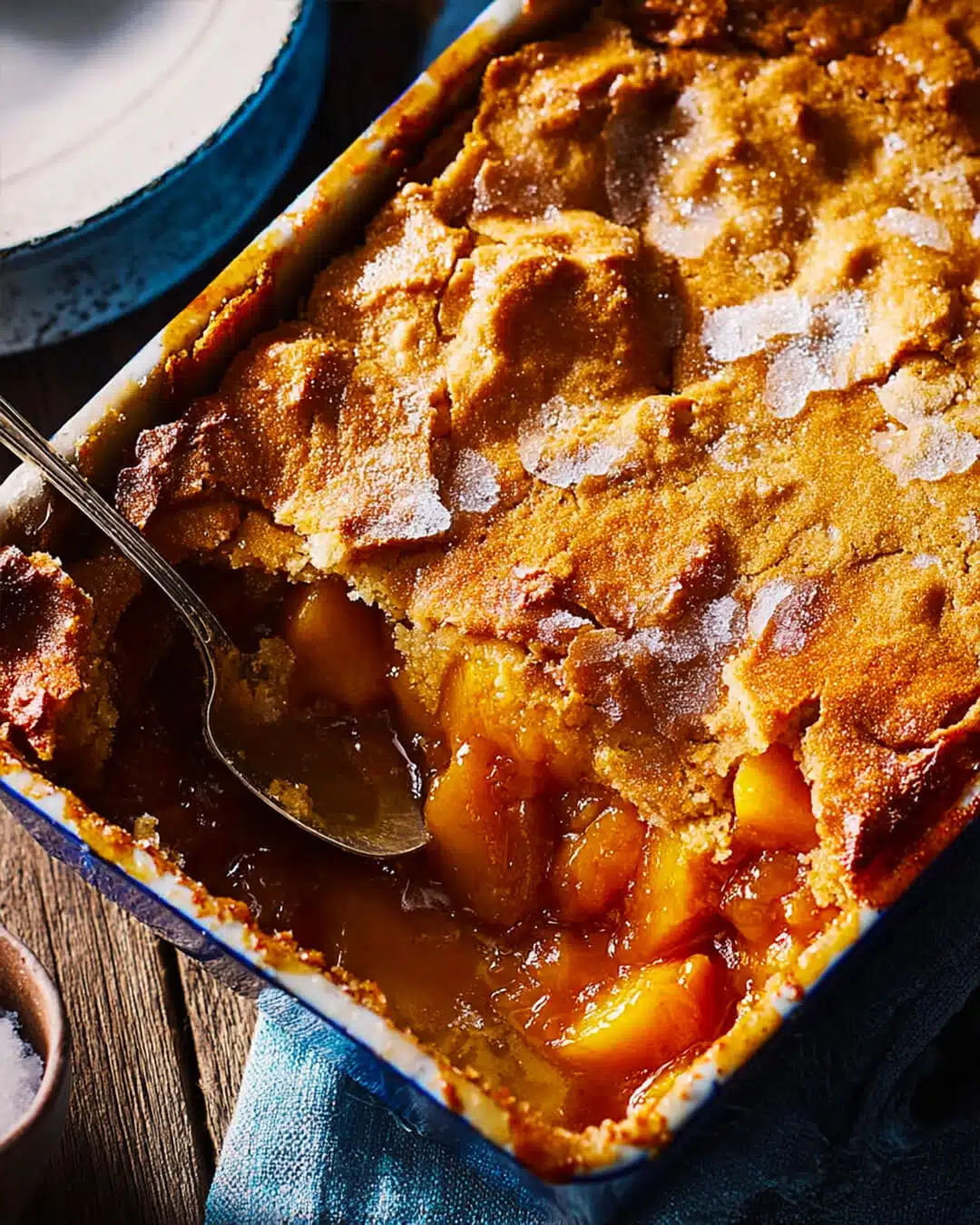 Easy Peach Cobbler with Hot Sugar Crust Recipe How I Make My Peach Cobbler with Hot Sugar Crust Just Right