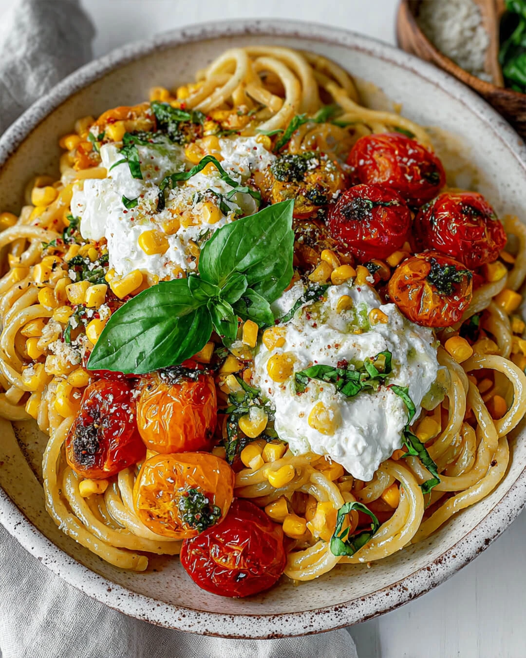 Creamy Sweet Corn Pasta with Basil and Cherry Tomatoes How to Make Creamy Sweet Corn Pasta with Basil and Cherry Tomatoes