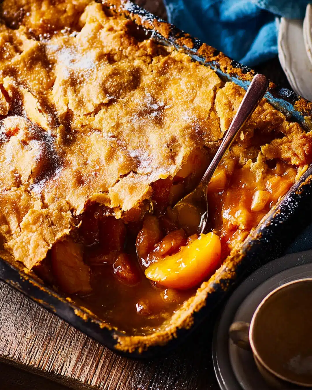 Easy Peach Cobbler with Hot Sugar Crust Recipe How to Make Peach Cobbler with Hot Sugar Crust