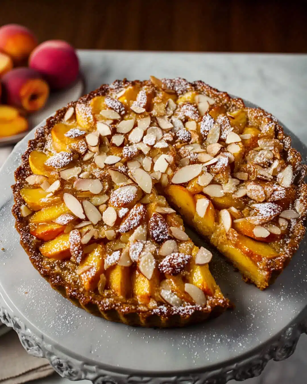Easy Peach and Almond Tart Recipe How to Make Peach and Almond Tart