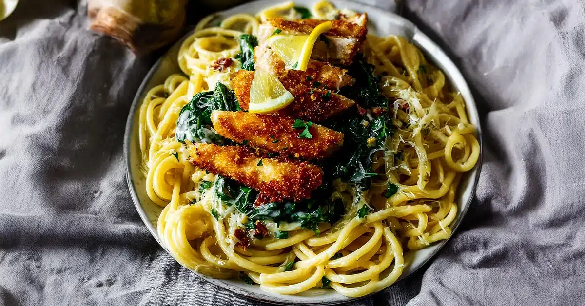 Lemon Arugula Pasta with Chicken