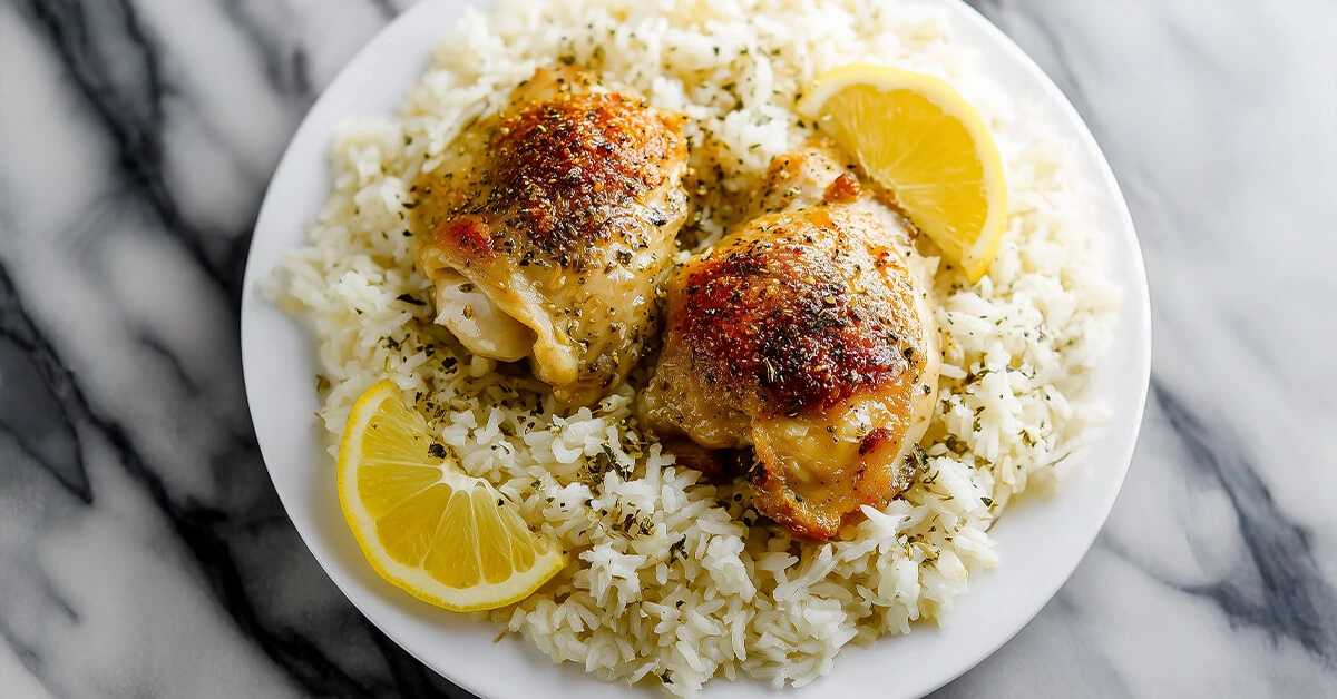 Lemon Pepper Chicken with Rice Pilaf