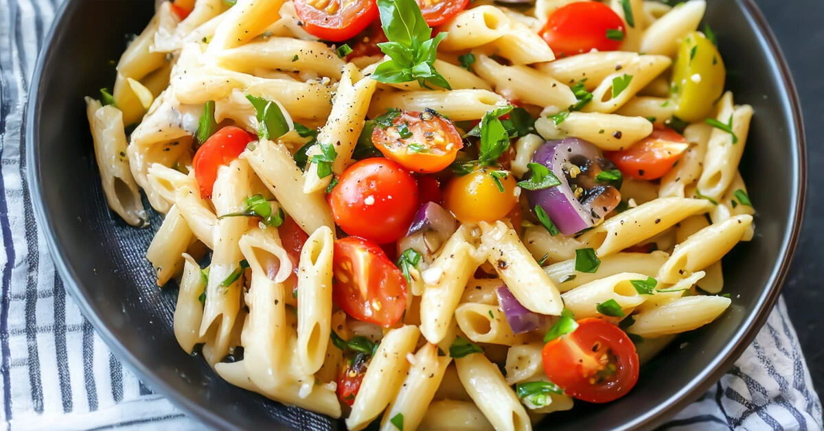 Spicy Garlic and Tomato Penne Salad