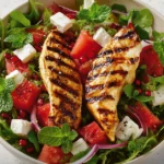 Watermelon Feta and Mint Salad with Grilled Chicken Watermelon Feta and Mint Salad with Grilled Chicken
