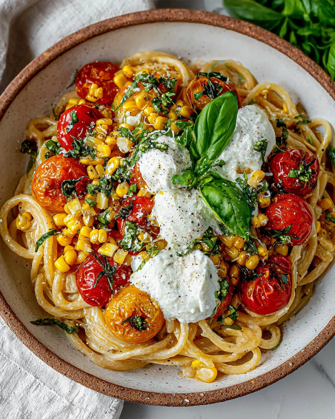 Creamy Sweet Corn Pasta with Basil and Cherry Tomatoes What I Love Most About This Creamy Sweet Corn Pasta with Basil and Cherry Tomatoes