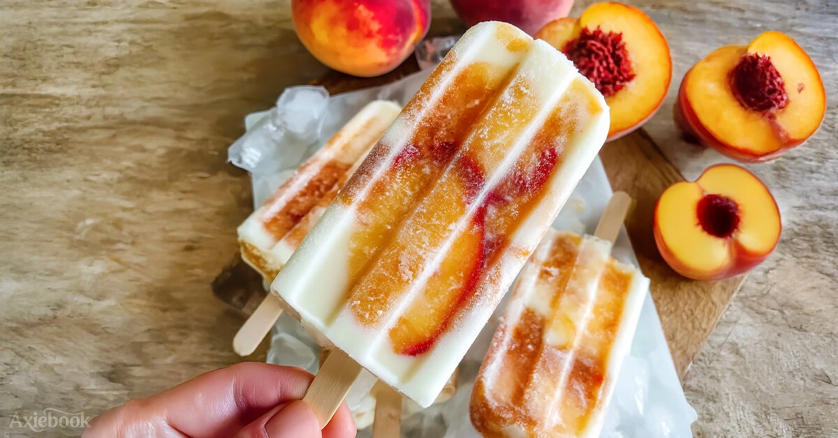 3 Ingredient Peach Yogurt Pops