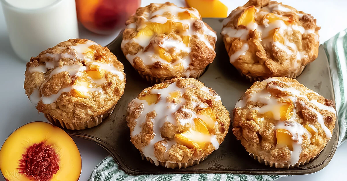 Easy Vanilla Peach Muffins