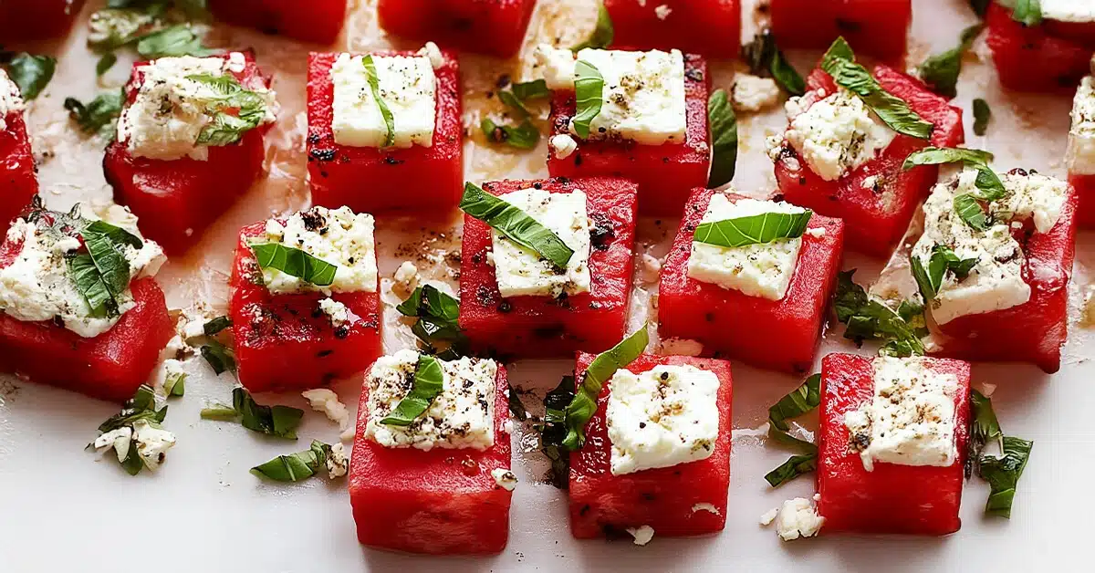 Easy Watermelon Feta Cheese Bites