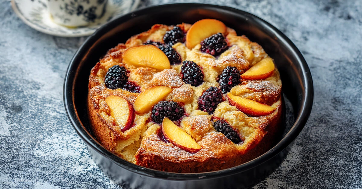 Gluten-Free Peach and Blackberry Cake