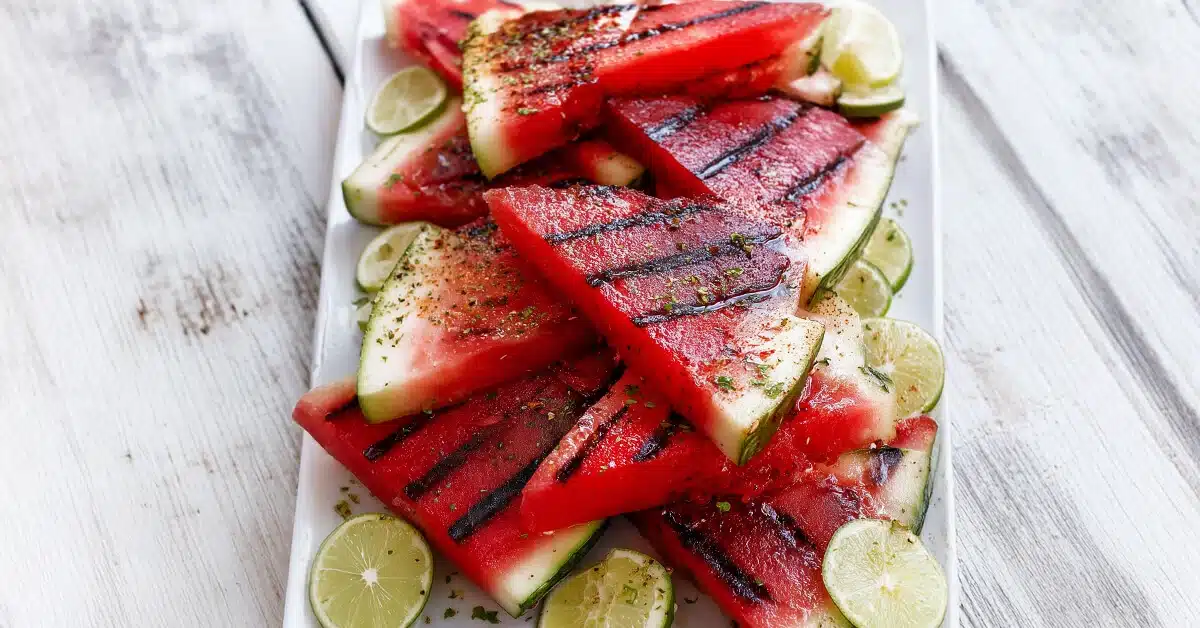 Grilled Watermelon with Lime and Chili