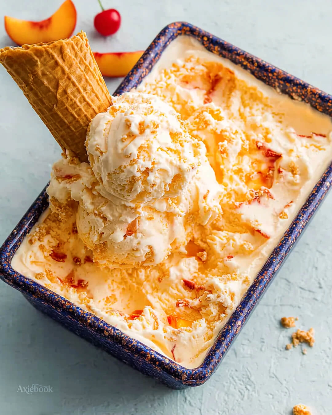 No-Churn Peach Cobbler Ice Cream How I Love to Serve My No Churn Peach Cobbler Ice Cream