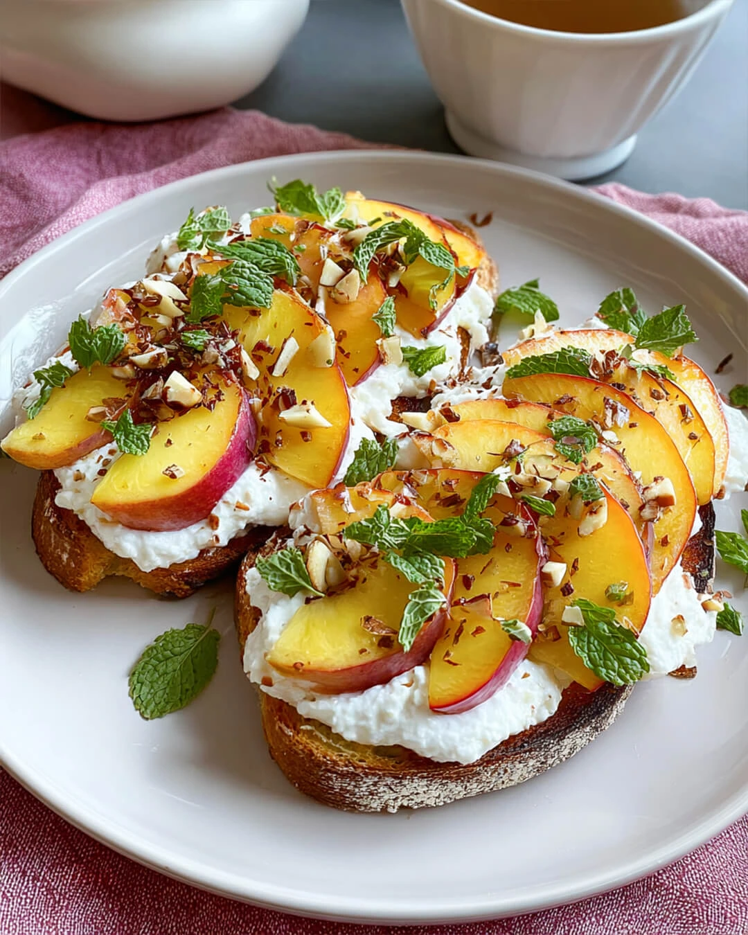 Easy Peach Toast with Whipped Ricotta Recipe How to Make Peach Toast with Whipped Ricotta