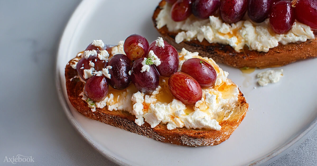 Roasted Grape Ricotta Toast