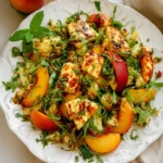 Easy Seared Halloumi and Peach Salad Seared Halloumi and Peach Salad