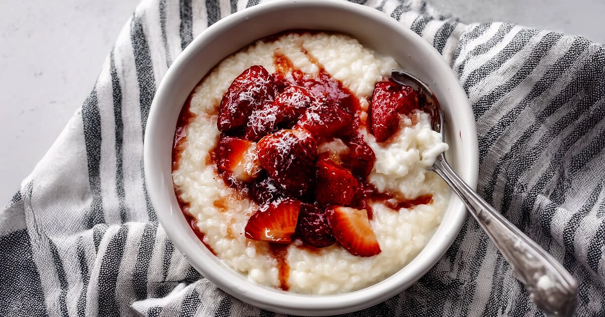 Strawberry Rice Pudding