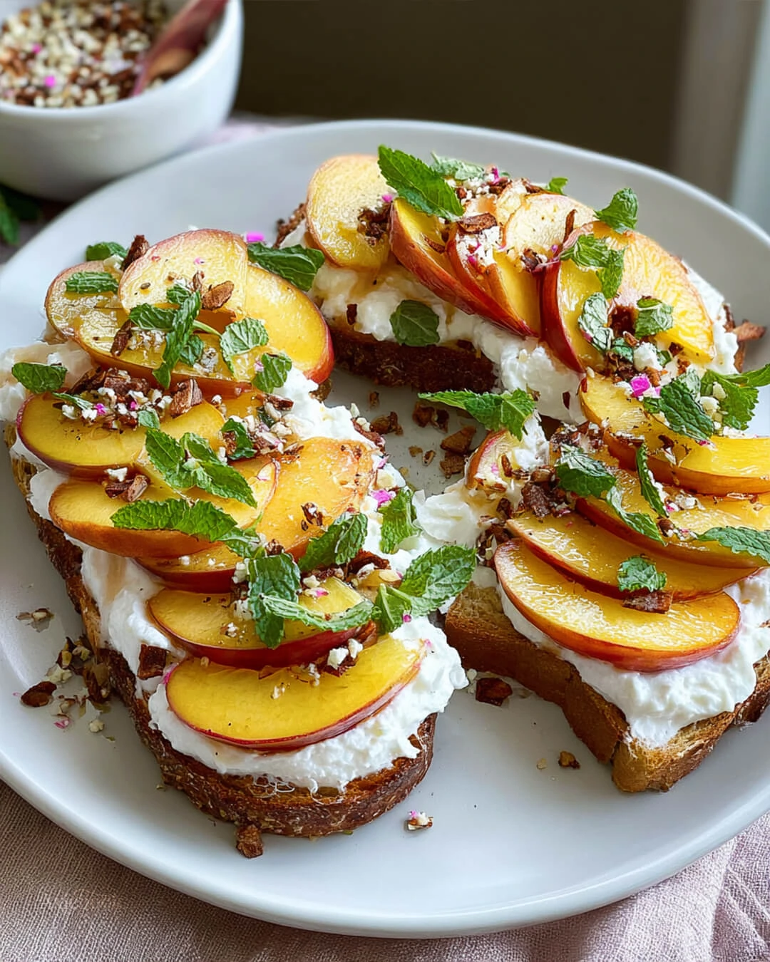 Easy Peach Toast with Whipped Ricotta Recipe The Ingredients for this Peach Toast with Whipped Ricotta