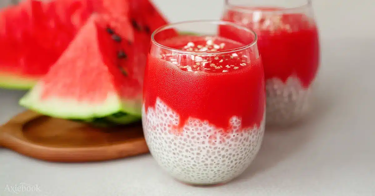 Watermelon Coconut Sago Pudding