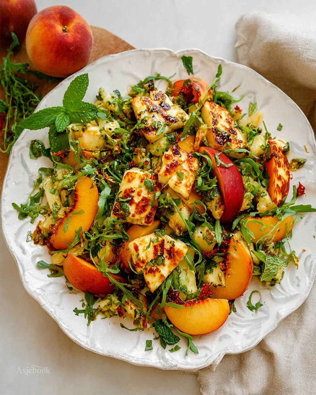 Easy Seared Halloumi and Peach Salad Why This Seared Halloumi and Peach Salad Is My Summer Staple