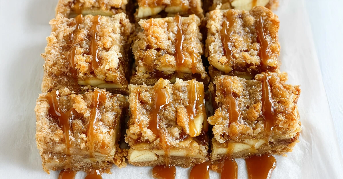 Caramel Drizzle Apple Pie Bars