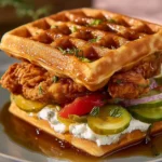 Crispy Fried Chicken Waffle Sandwich Crispy Fried Chicken Waffle Sandwich
