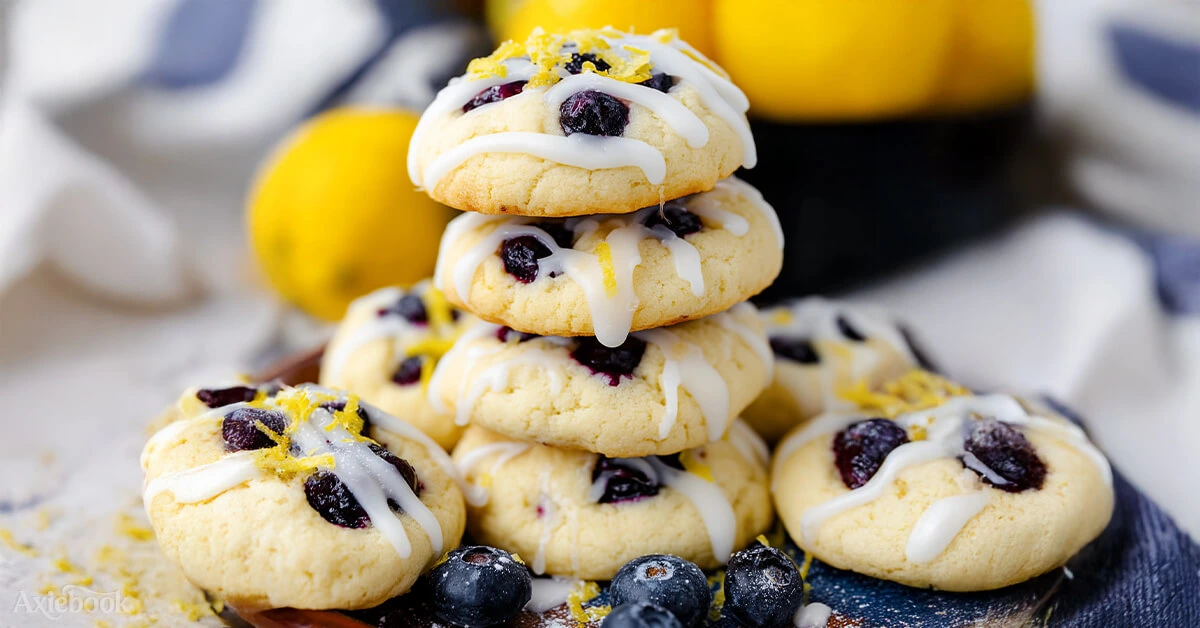 Easy Lemon Blueberry Soft Cookies