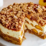 Easy Peach Crumble Cheesecake