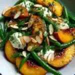 Green Bean Almond and Peach Salad Green Bean Almond and Peach Salad