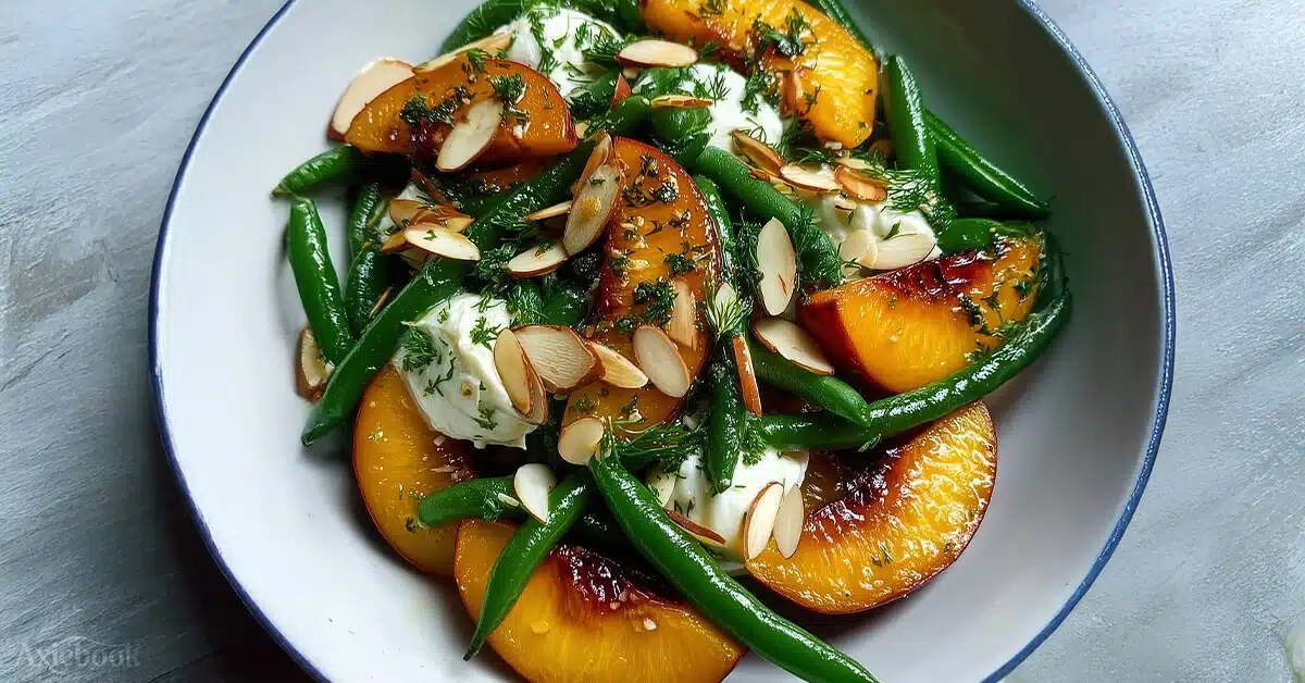 Green Bean Almond and Peach Salad