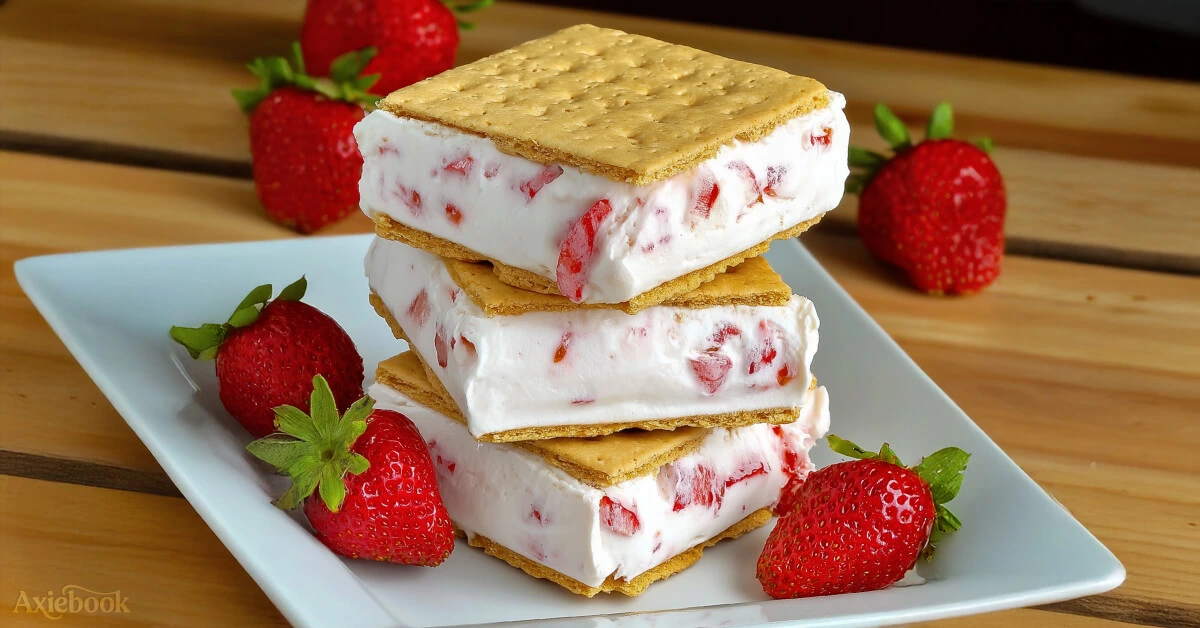 Homemade Strawberry Ice Cream Sandwiches