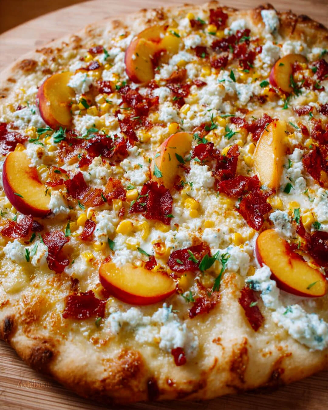 White Pizza with Peach and Corn How I Get the Perfect Bake on White Pizza with Peach and Corn
