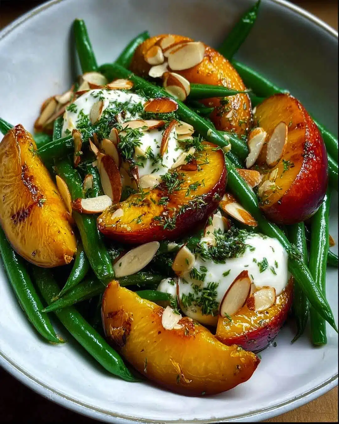 Green Bean Almond and Peach Salad How I Make This Green Bean Almond and Peach Salad