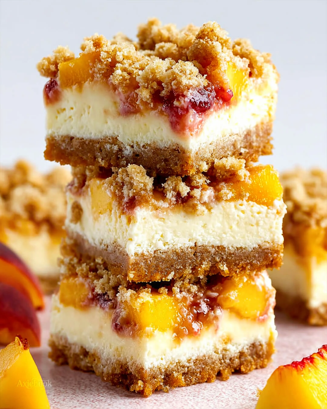 How I Make This Peach Cobbler Cheesecake Bars
