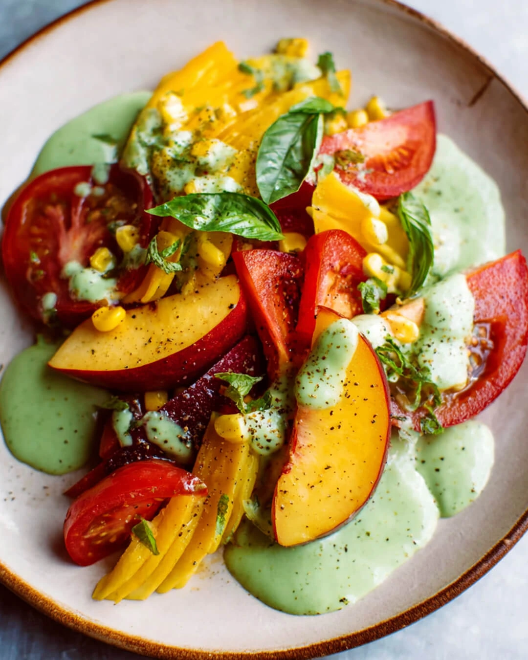 How I Make This Tomato Peach Salad