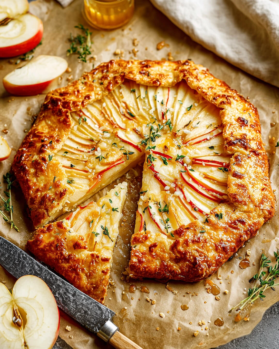 How I serve this Apple Cheddar Galette