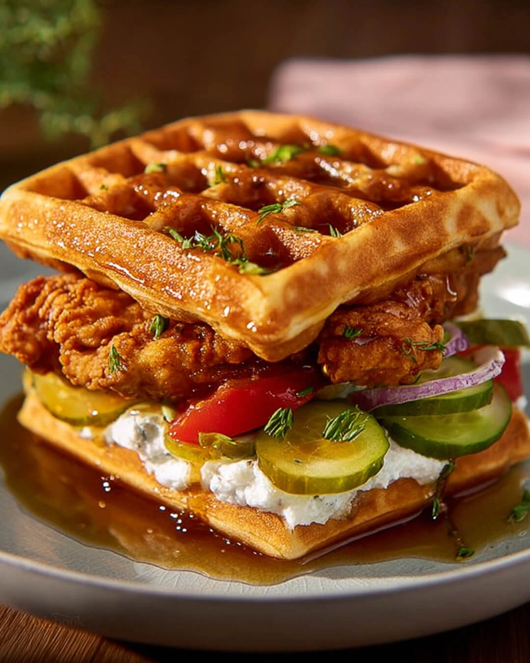 My ingredient list for Fried Chicken Waffle Sandwich