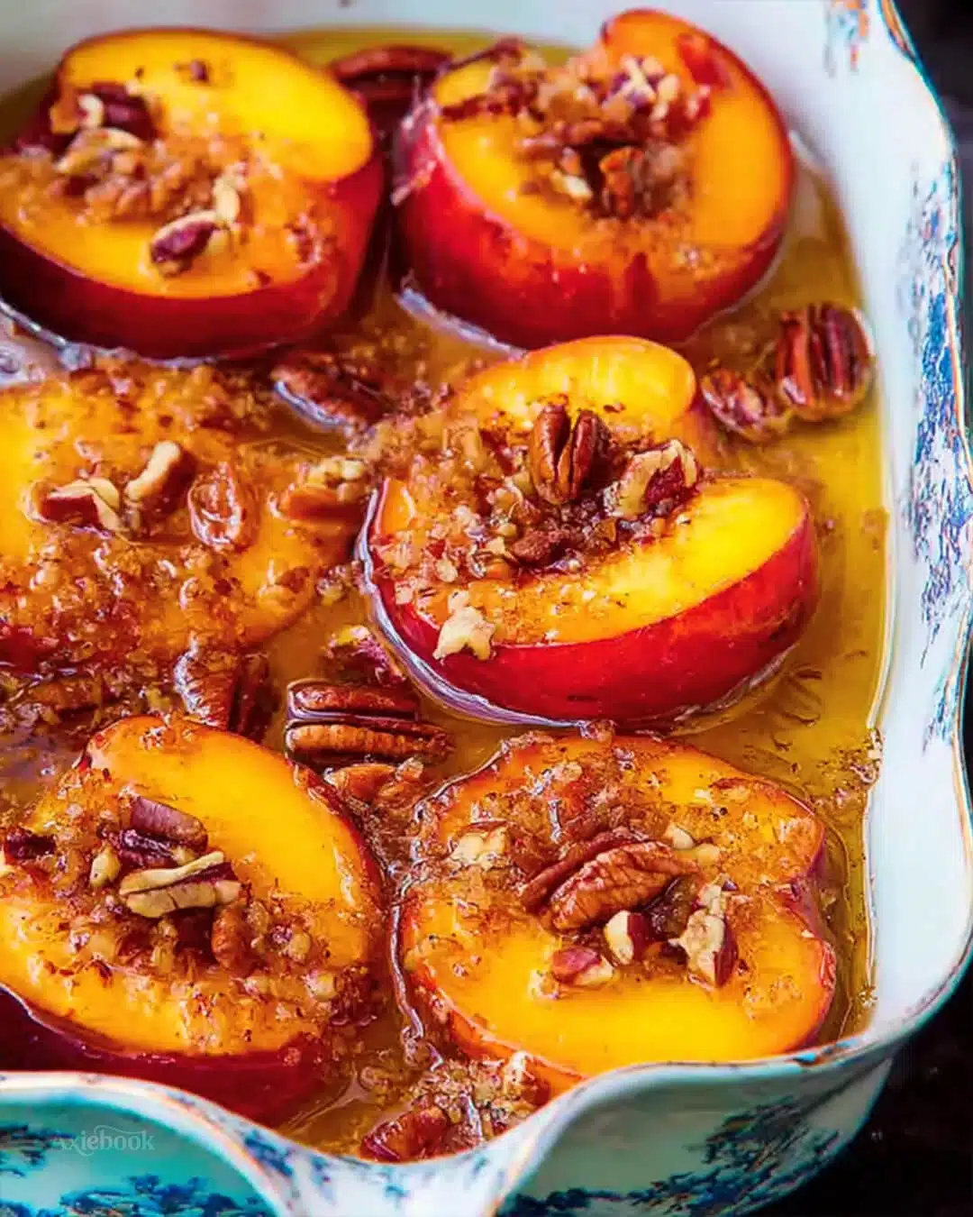 The ingredients I use for this Roasted Peaches with Honey and Pecans