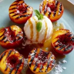 Vanilla Ice Cream with Grilled Peaches