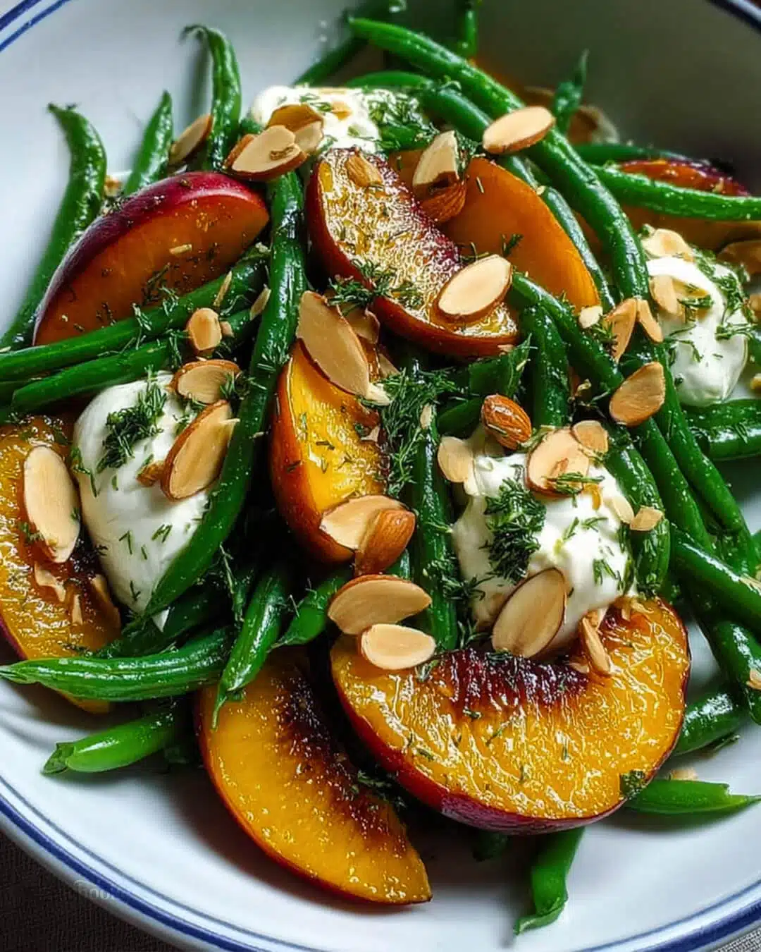 Green Bean Almond and Peach Salad What Makes My Green Bean Almond and Peach Salad So Good