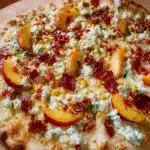 White Pizza with Peach and Corn White Pizza with Peach and Corn