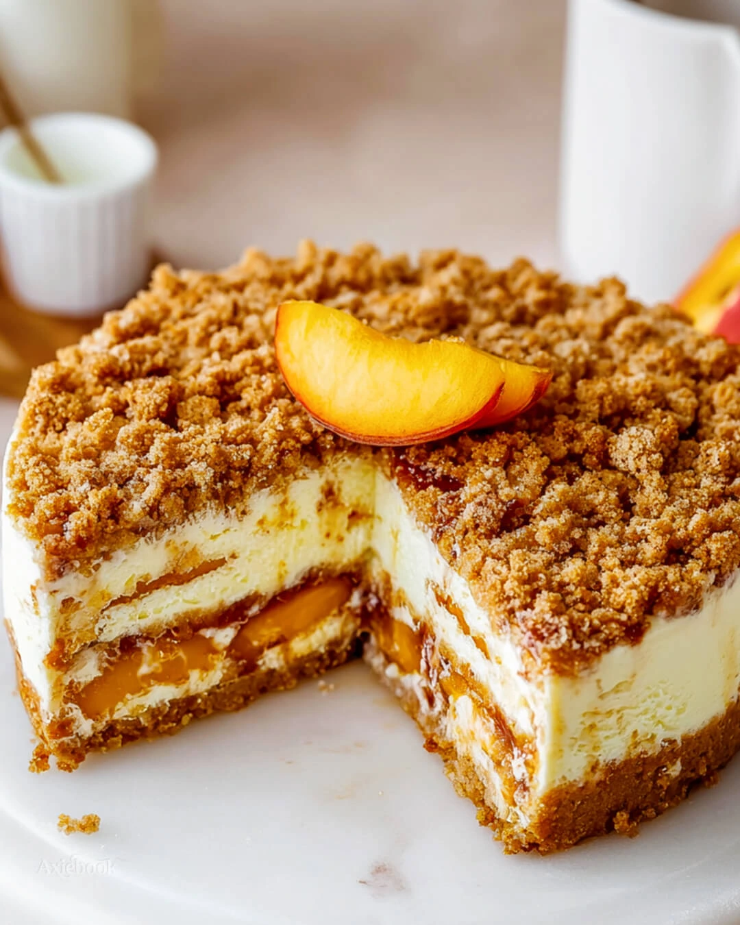 Why My Friends Always Ask for This Peach Crumble Cheesecake