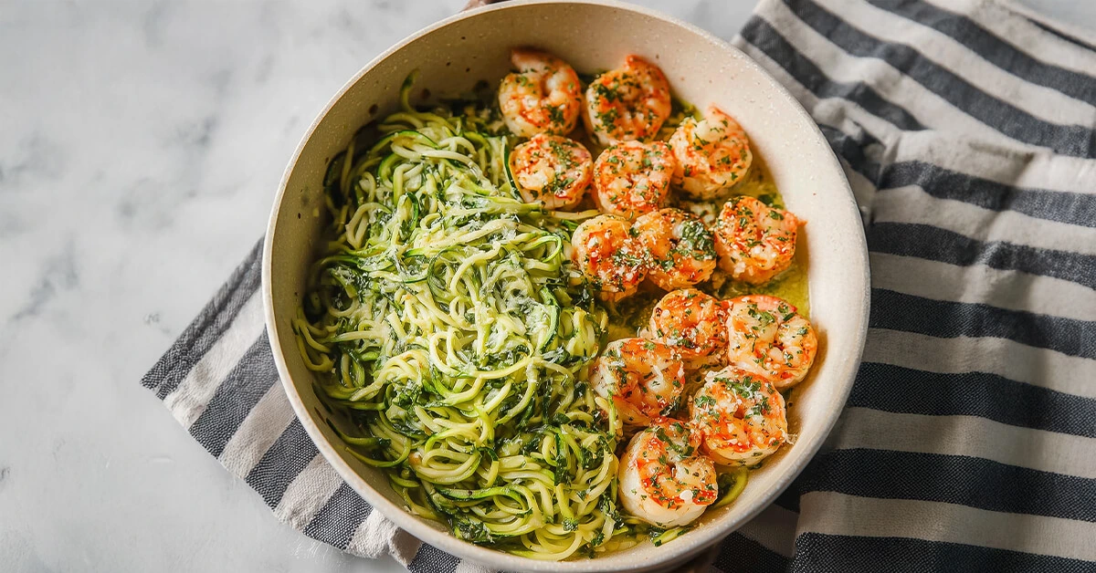Garlic Butter Shrimp Zucchini Noodles