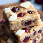 Heavenly White Chocolate Cranberry Blondies