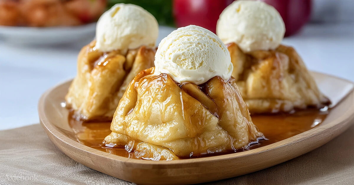 Homemade Apple Dumplings with Sweet Cider Glaze